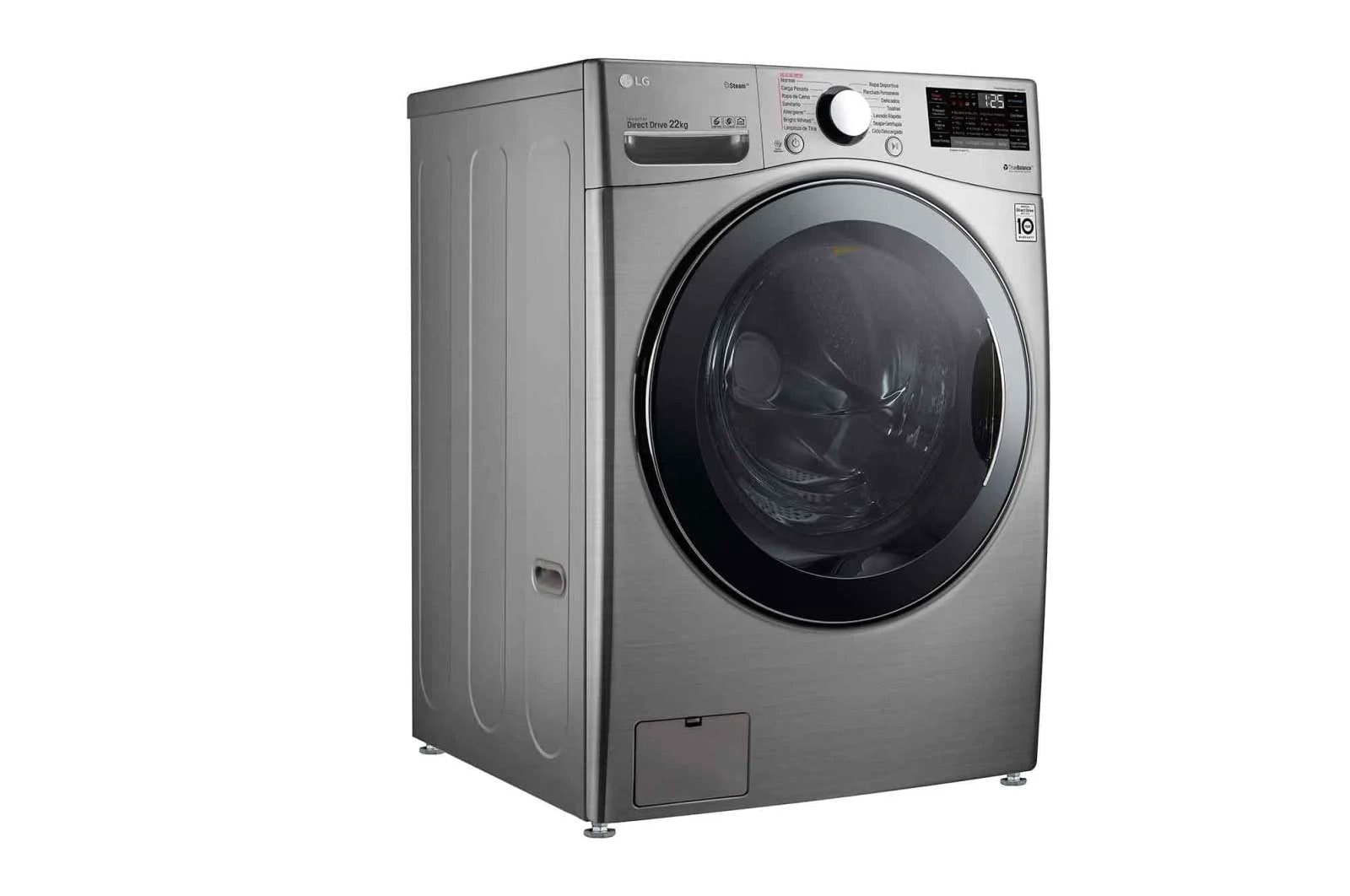 LG 22kg Lavadora Carga Frontal con Direct Drive Inverter & ThinQ, Color Acero, WM22VV2S6B