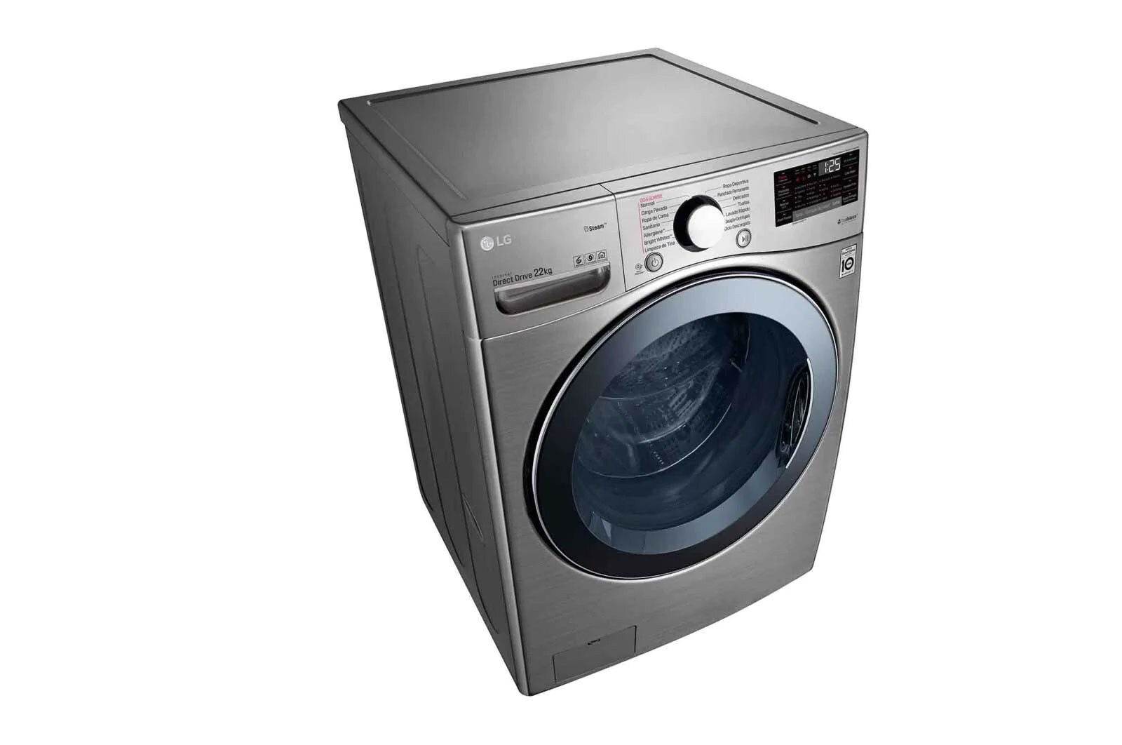 LG 22kg Lavadora Carga Frontal con Direct Drive Inverter & ThinQ, Color Acero, WM22VV2S6B