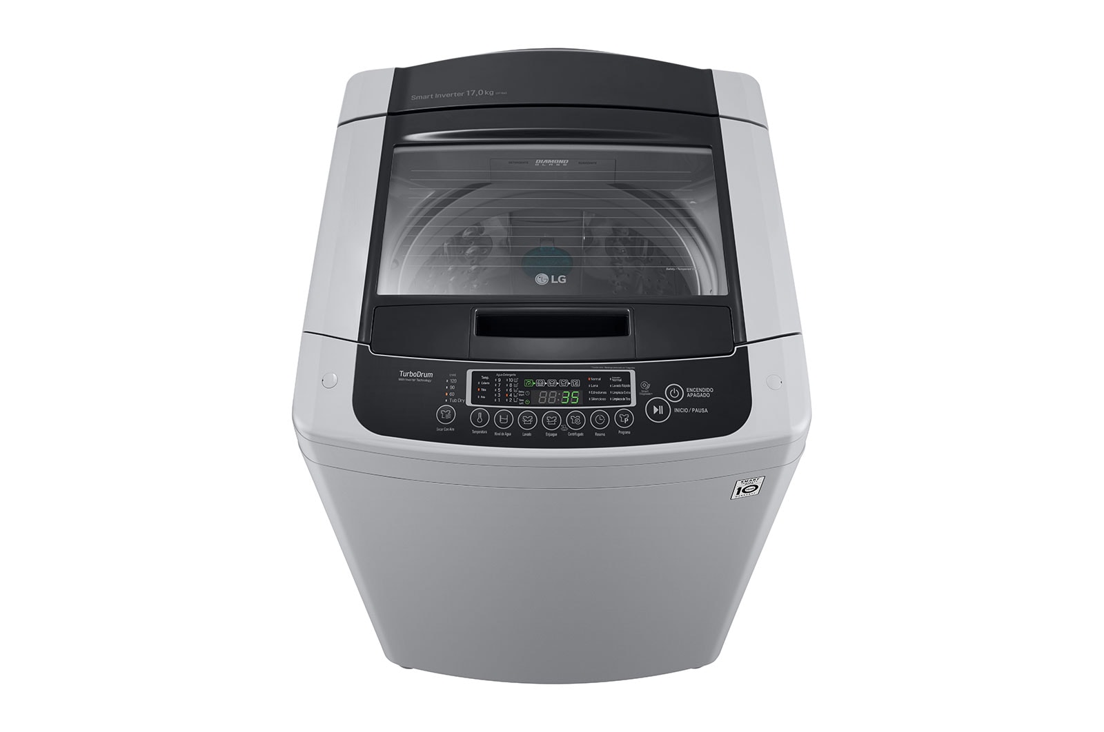 LG Lavadora LG Carga Superior Smart Inverter con LG TurboDrum 17 Kg - Gris, WT17DPBK