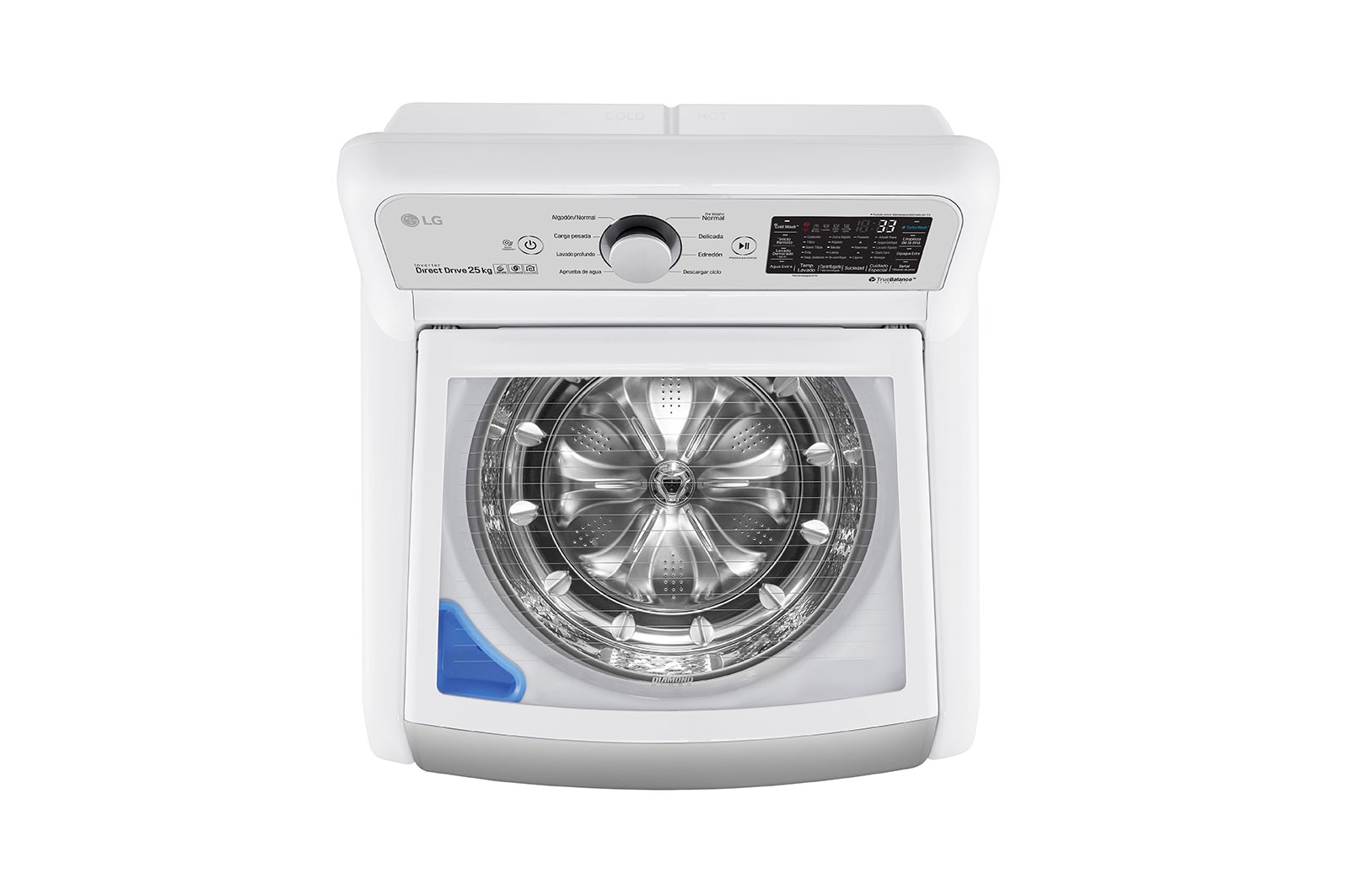 LG 25kg Lavadora Carga Superior con Direct Drive Inverter & ThinQ, Color Blanco, WT25WT6H