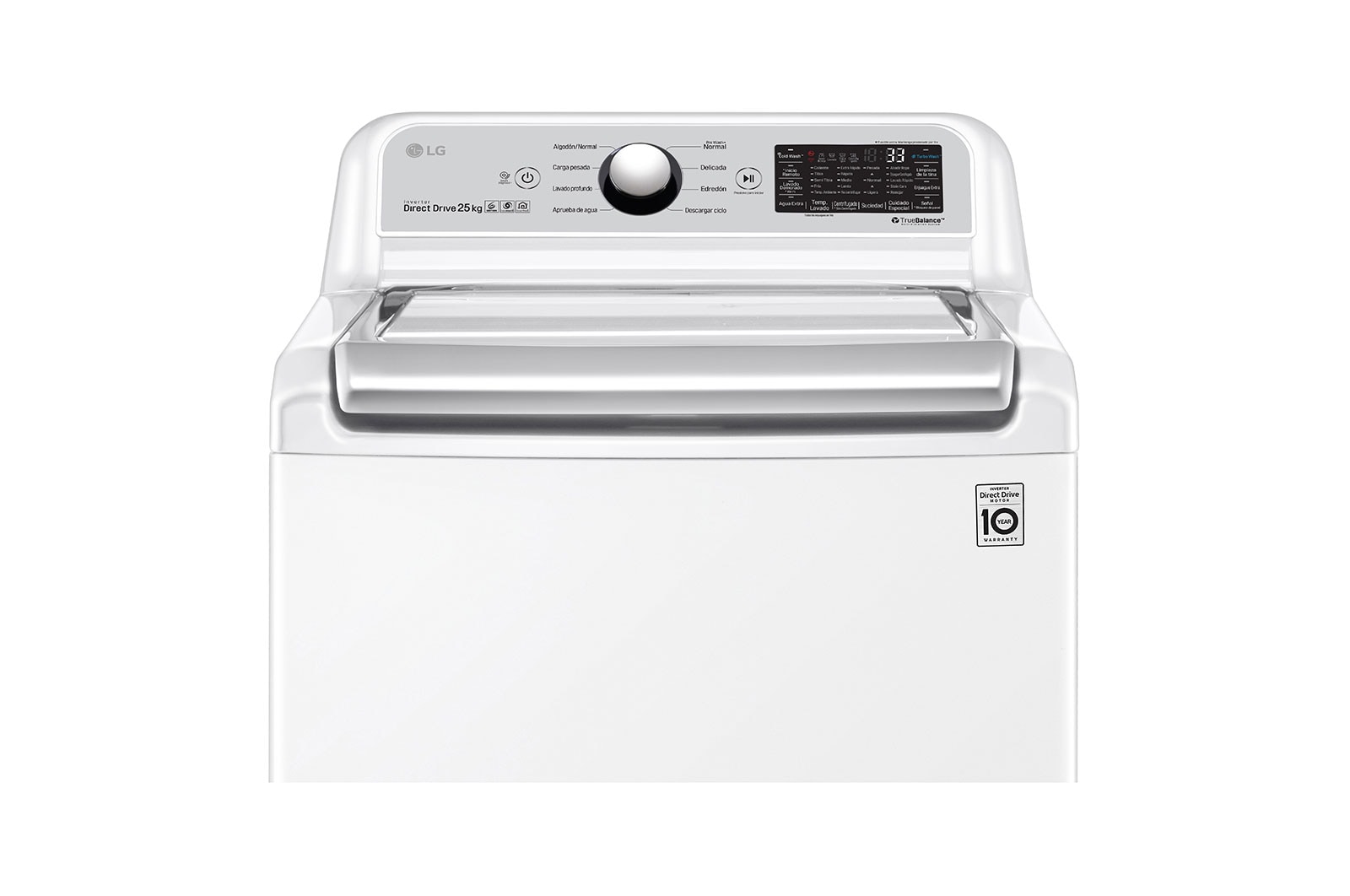 LG 25kg Lavadora Carga Superior con Direct Drive Inverter & ThinQ, Color Blanco, WT25WT6H