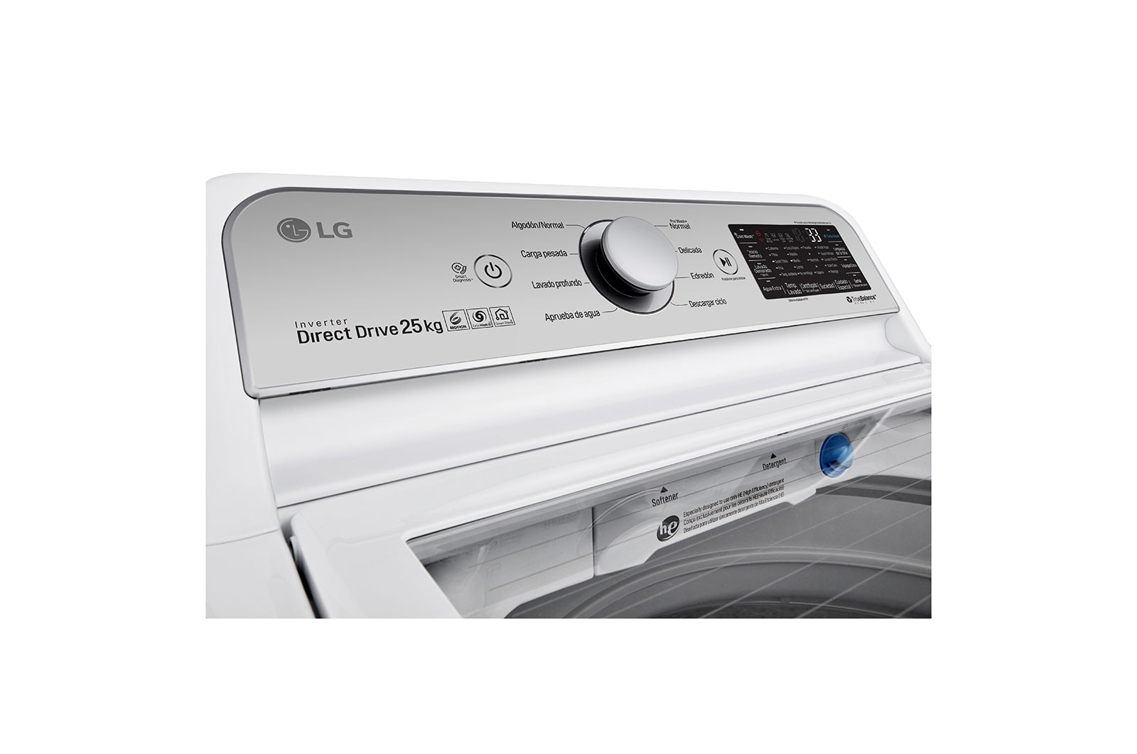 LG 25kg Lavadora Carga Superior con Direct Drive Inverter & ThinQ, Color Blanco, WT25WT6H