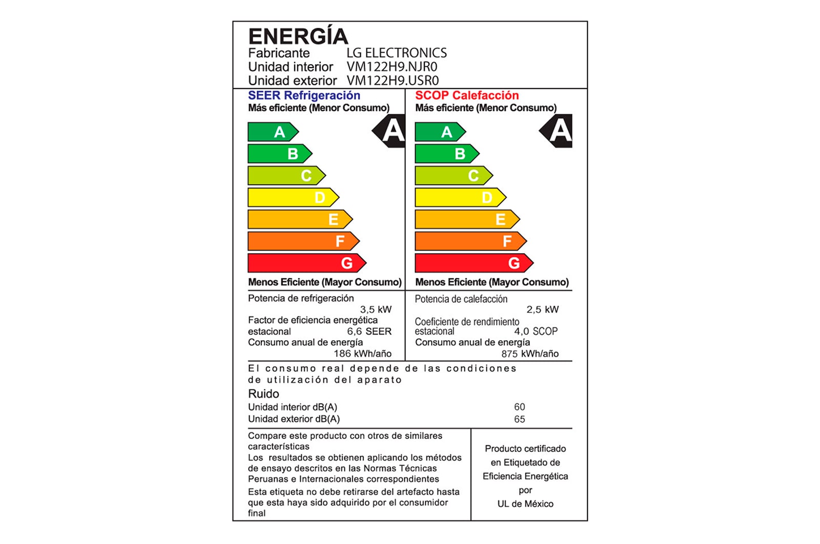 LG DUALCOOL, Aire Acondicionado Inverter 12000 BTU, Función Frío/Calor, VM122H9