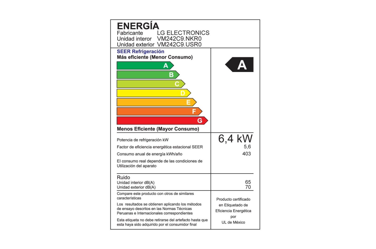 LG DUALCOOL, Aire Acondicionado Inverter 24000 BTU, Función solo frío , VM242C9