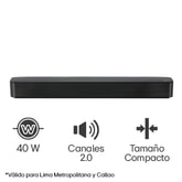 Barra de sonido compacta LG SK1 de 2.0 canales con conectividad Bluetooth®