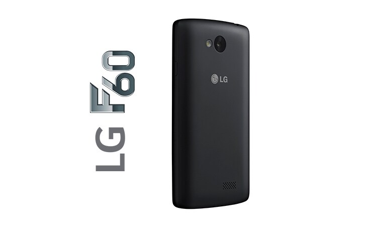 LG F60, SMARTPHONE CON PANTALLA WVGA DE 4,5", ANDROID 4.4 KITKAT, VELOCIDAD 4G LTE, PROCESADOR QUADCORE DE 1.2 GHZ, CÁMARA DE 5MP CON AUTO FOCUS Y BATERÍA DE 2.100 MAH, COLOR NEGRO, D390