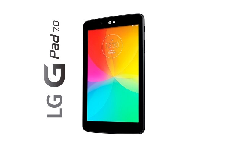 LG Tablet G Pad 7.0, android 4.4.2 KitKat, pantalla IPS de 7", procesador Quad Core Snapdragon 400 a 1.2ghz, batería li-on de 4.000mah, Wi-Fi, cámaras trasera de 3 MP y frontal de 1.3 MP., V400