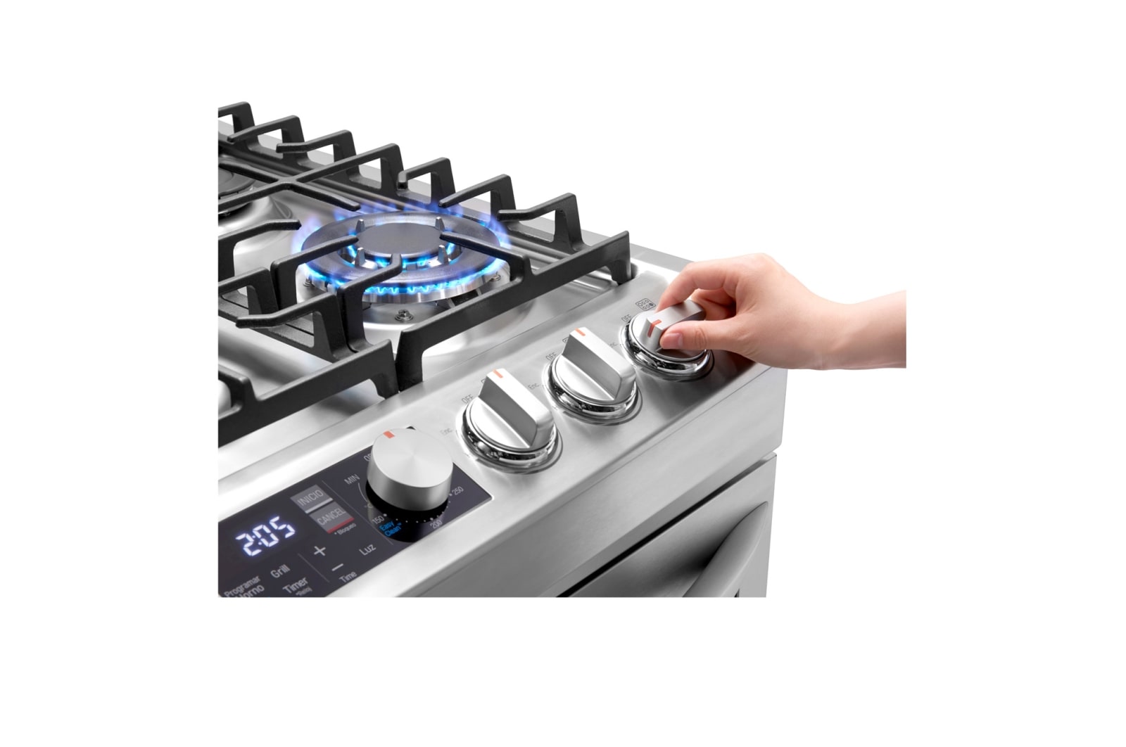 LG Cocina LG con Triple Llama, 153L (horno), Acero Inoxidable, RSG316T