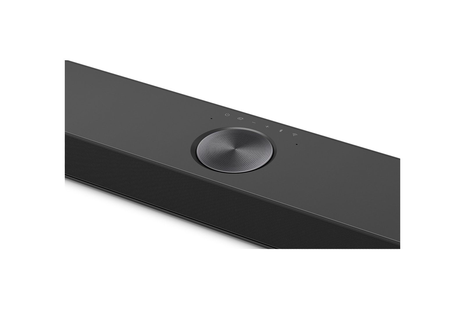 Top angled view of LG Soundbar S90TY's Center Up-Firing Channel