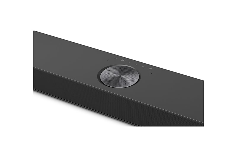 Top angled view of LG Soundbar S90TY's Center Up-Firing Channel