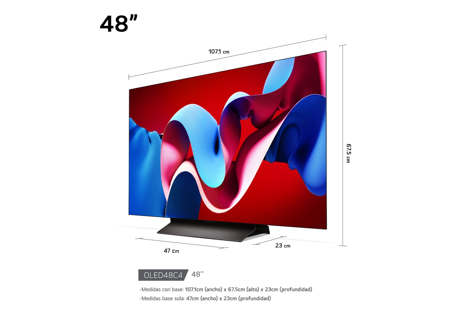 Left-facing side view of LG OLED evo TV, OLED C4