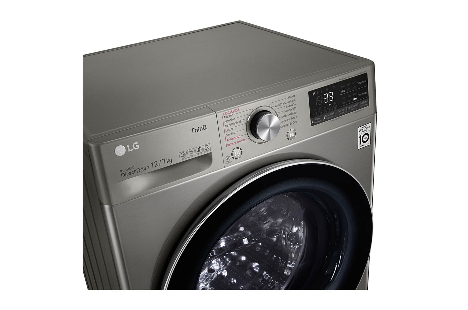 LG Lavaseca de 12Kg de Lavado y 7Kg de Secado, AI DD™ y ThinQ, WD12PVC3S6C