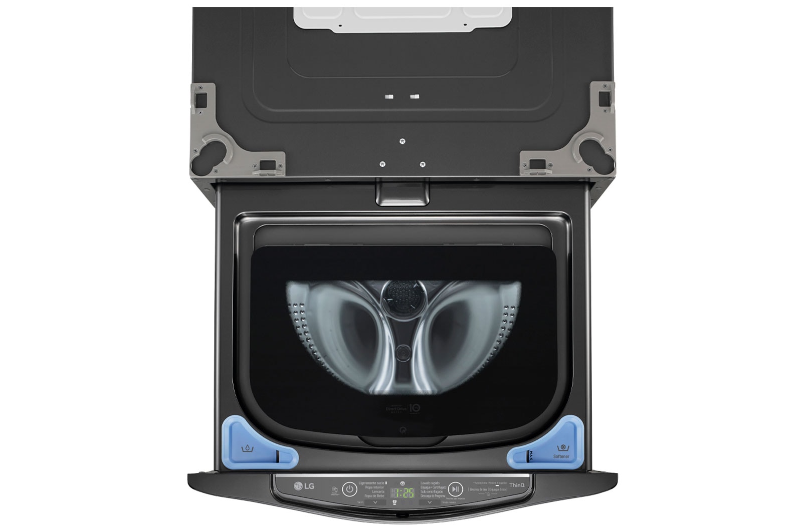 LG Lavadora de 2.5 kg, carga superior, TWINWash Mini, con Conectividad Wi-Fi, Negro Acero, WD2100BM