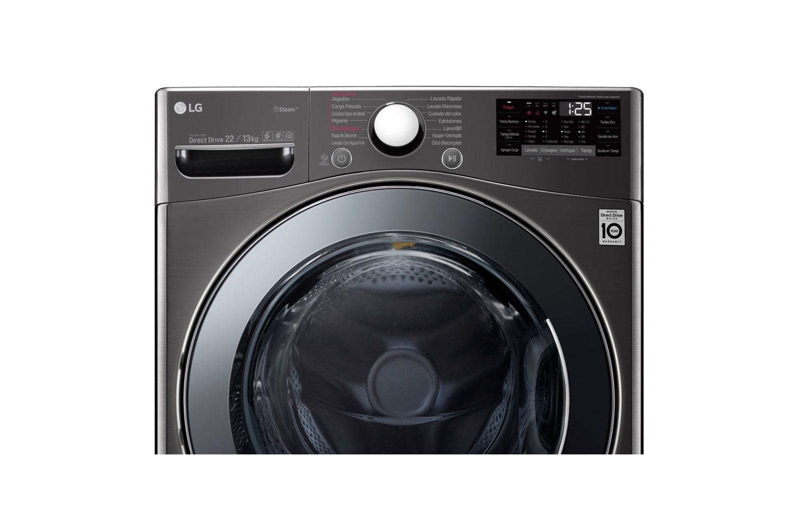 LG Lavaseca de 22 kg de Lavado y 13 kg de Secado, carga frontal con 6MotionDD, Steam y conectividad Wi-Fi, WD22BV2S6