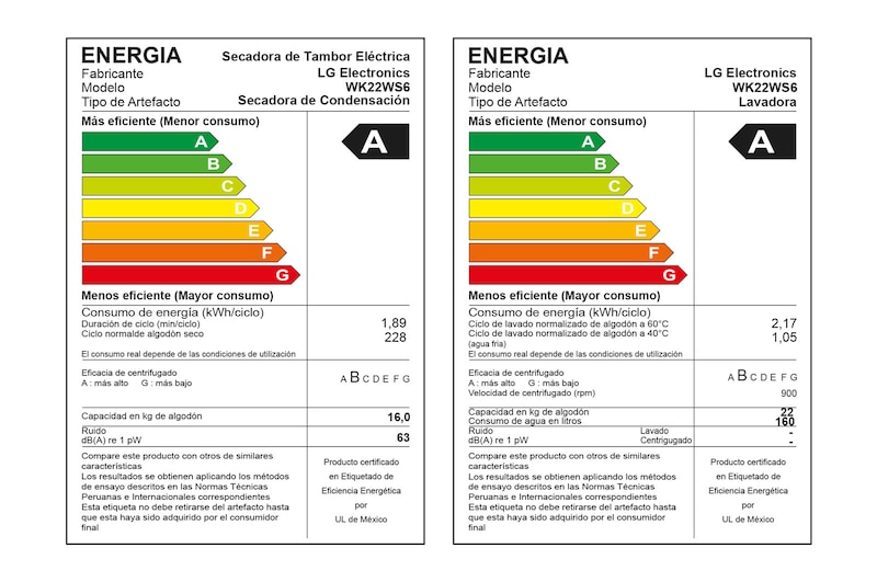 LG WashTower de 22Kg lavado / 16Kg de secado, AI DD y ThinQ, WK22WS6