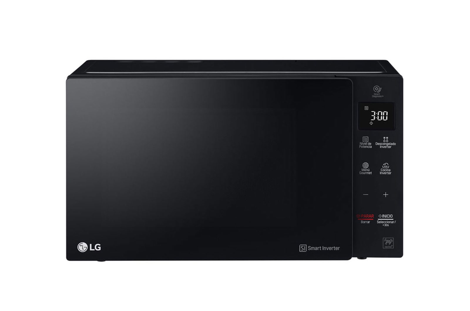 Vista frontal de Horno Microondas NeoChef 25L con EasyClean, negro, MS2536GIS