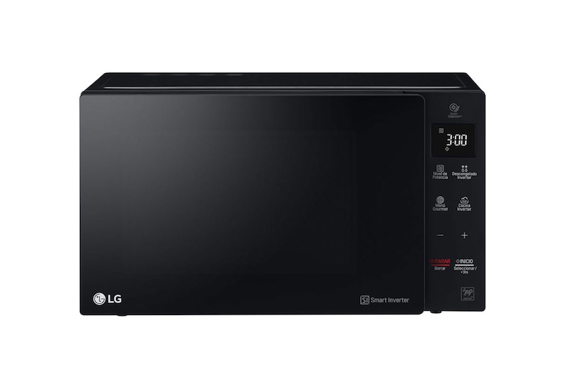 Vista frontal de Horno Microondas NeoChef 25L con EasyClean, negro, MS2536GIS