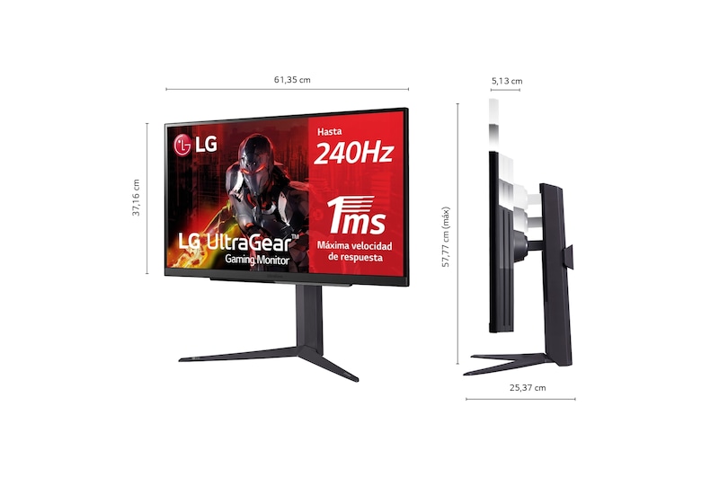 LG Monitor Gamer UltraGear™ LG QHD IPS de 27'', 1ms (GtG), 240Hz, 27GR83Q-B