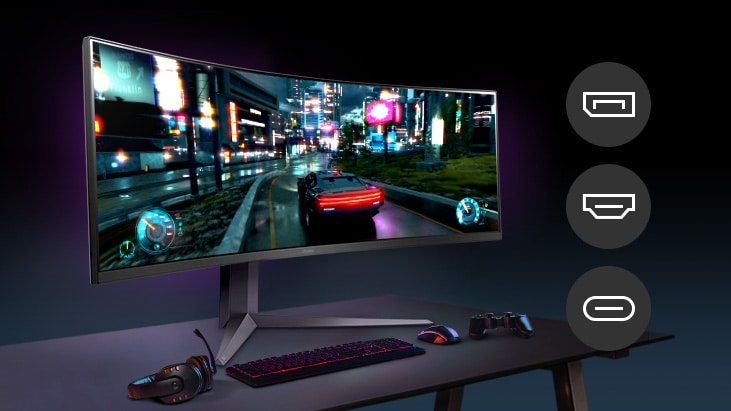 El monitor muestra imágenes en movimiento de alta calidad, manteniendo 200 Hz mediante conexión DP, HDMI y USB tipo C.