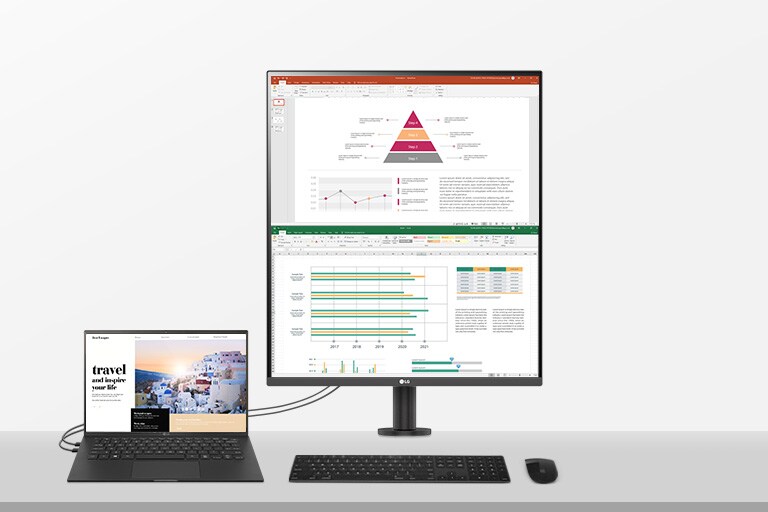 Al conectar dos cables, puedes utilizar una configuración de monitor dual.