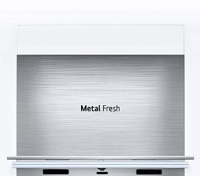 Vista frontal del panel metálico Metal Fresh con el logotipo "Metal Fresh". 