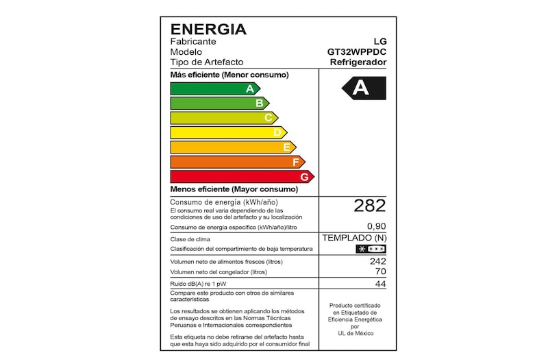 LG Refrigeradora Top Freezer 312L con Door Cooling, GT32WPPDC