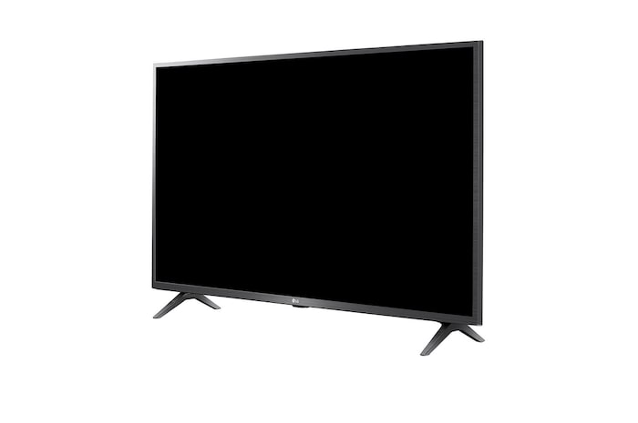 Vista lateral ligeramente inclinada hacia la izquierda del TV LG FHD, LR60