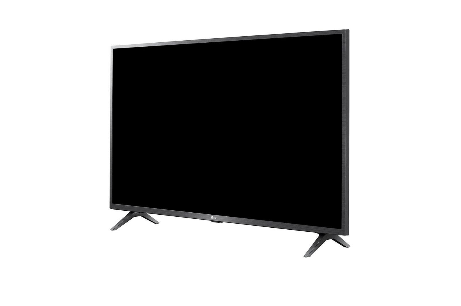 Vista lateral ligeramente inclinada hacia la izquierda del TV LG FHD, LR60