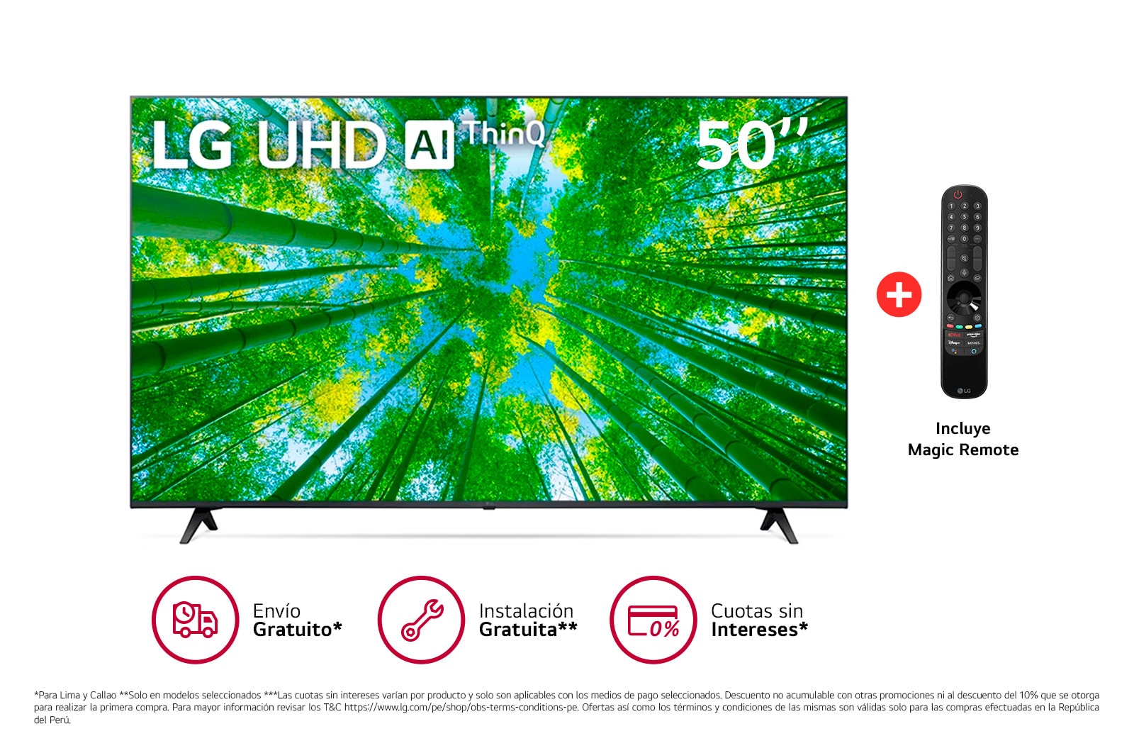 Smart Tv 50 Pulgadas 4K Ultra HD LG 50UQ8050PSB - LG TV LED 44 a