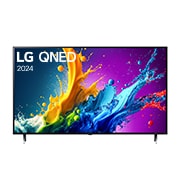 Vista frontal del LG QNED TV, QNED80