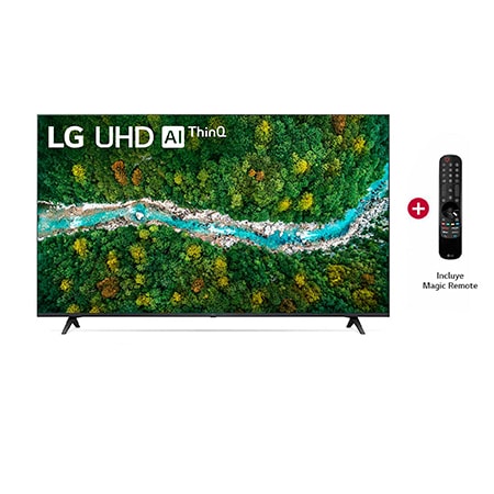 Vista frontal del televisor LG UHD