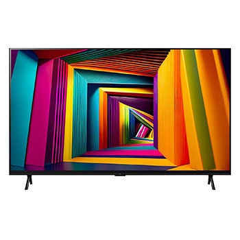 Vista lateral ligeramente inclinada hacia la izquierda de LG UHD TV, UT90