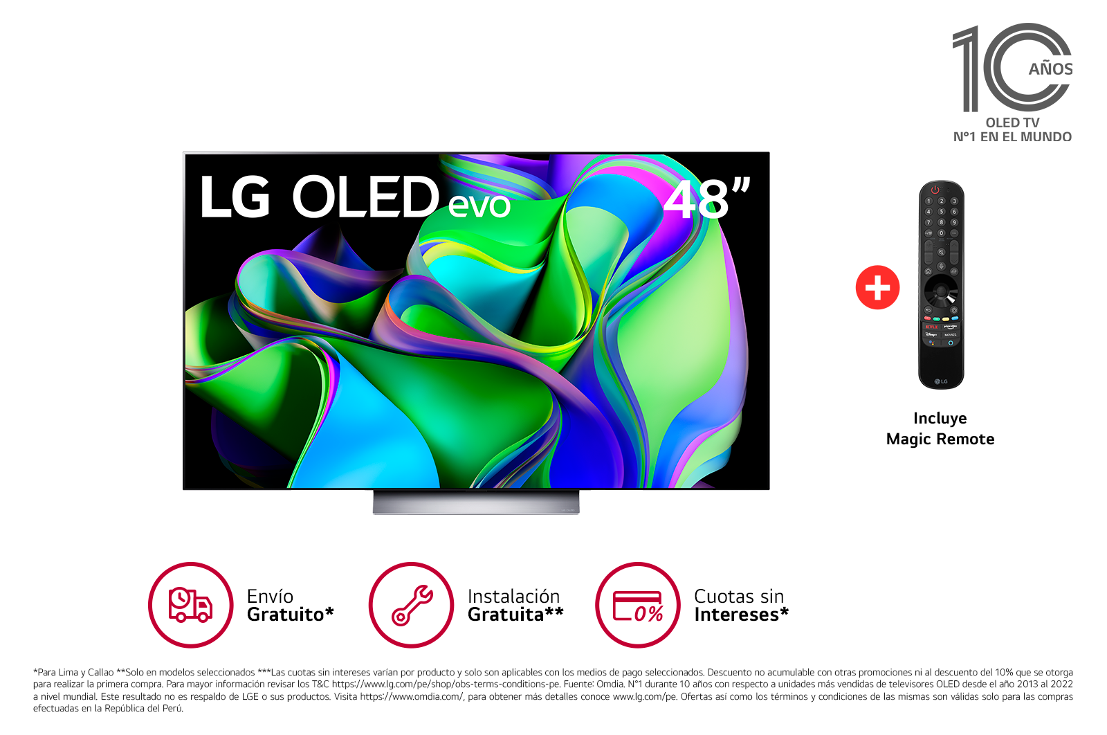 LG LG OLED 55'' C1 4K Smart TV con ThinQ AI(Inteligencia