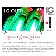 LG OLED 55'' A2 4K Smart TV con ThinQ AI (Inteligencia Artificial), 4K Procesador Inteligente α7 generación 5, OLED55A2PSA