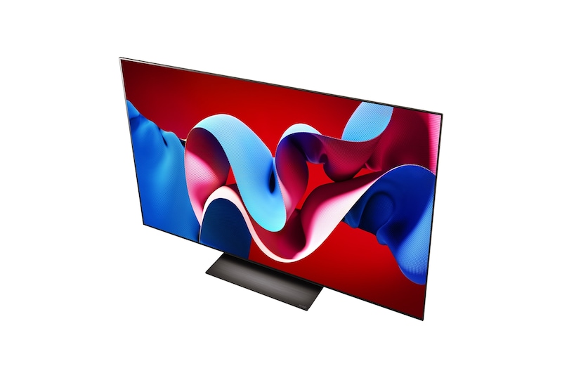 Angled view of LG OLED evo TV, OLED C4 from above