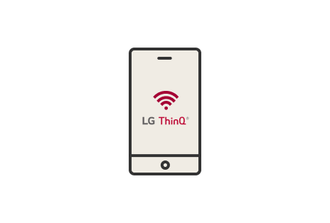 Icon for the LG Indoor Unit's Wi-Fi Control with ThinQ is shown as a smartphone with a Wi-Fi symbol for remote management.