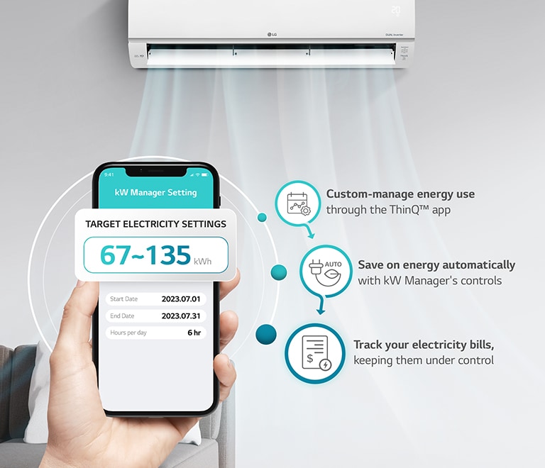 The air conditioner consumption energy can be used within the pre-populated target setting amount.