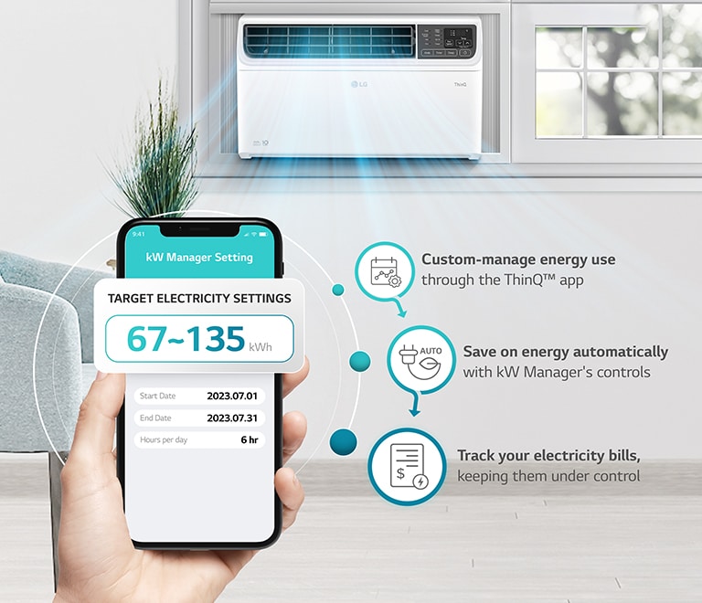 The air conditioner consumption energy can be used within the pre-populated target setting amount.