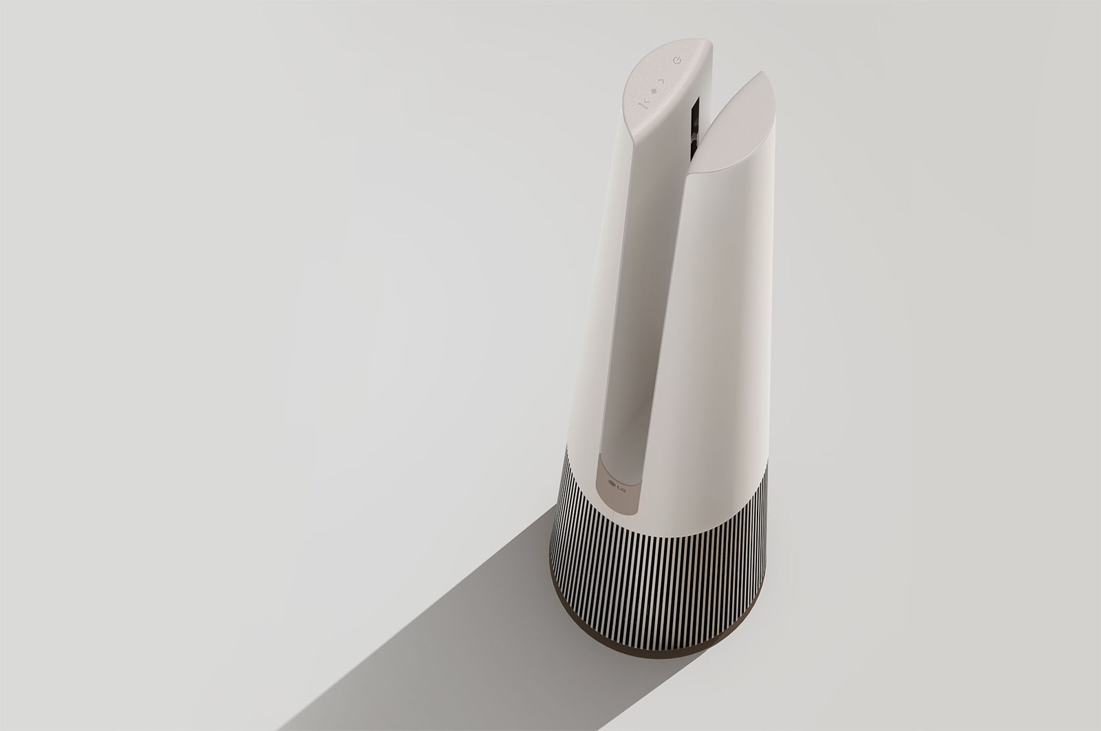 LG PuriCare™ AeroTower™ Air Purifying Fan in Beige with HEPA Filter and UVnano™ Technology   , FS15GPBK0