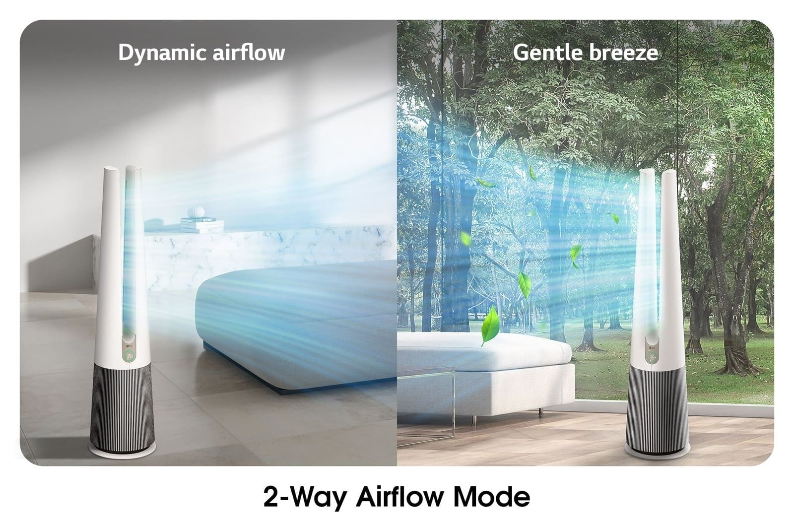 LG PuriCare™ AeroTower™ Air Purifying Fan in Beige with HEPA Filter and UVnano™ Technology   , FS15GPBK0