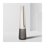 LG PuriCare™ AeroTower™ Air Purifying Fan in Beige with HEPA Filter and UVnano™ Technology   , FS15GPBK0