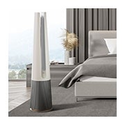 LG PuriCare™ AeroTower™ Air Purifying Fan in Beige with HEPA Filter and UVnano™ Technology   , FS15GPBK0