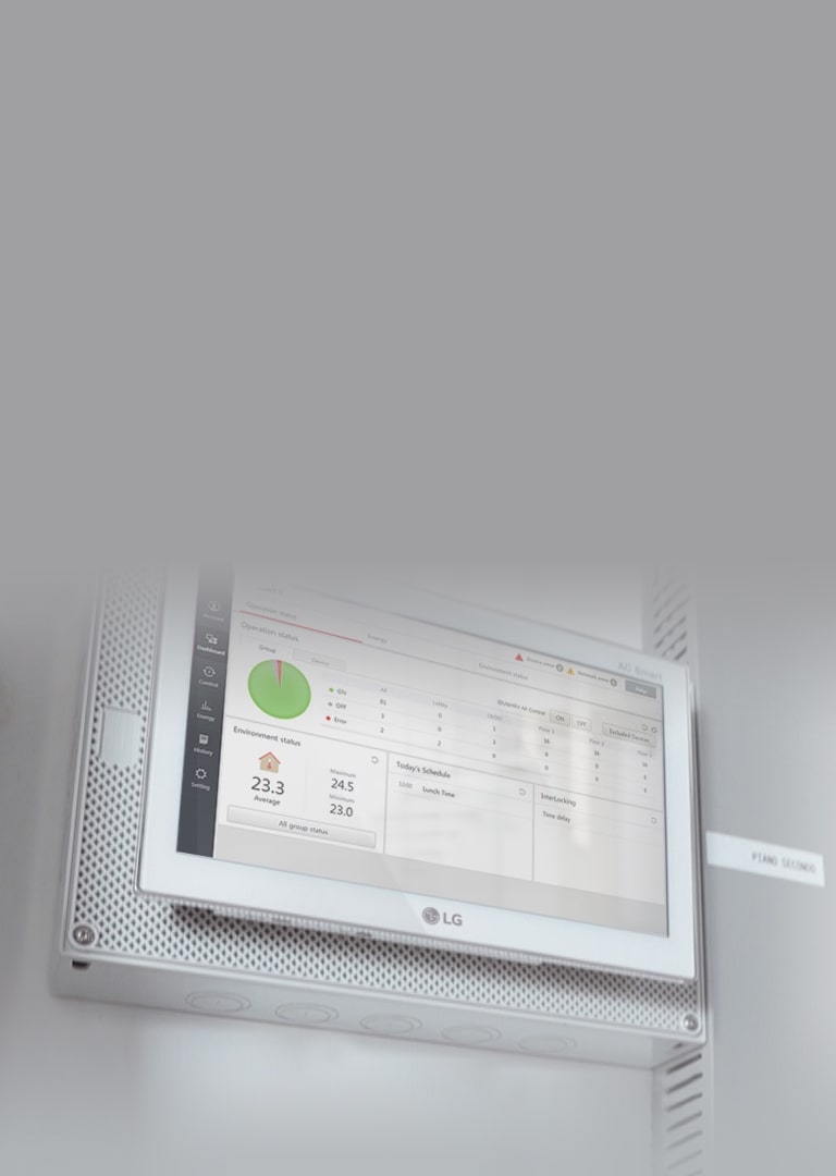 LG HVAC Central Controller provides an integrated solution for optimized building management with a detailed performance interface.