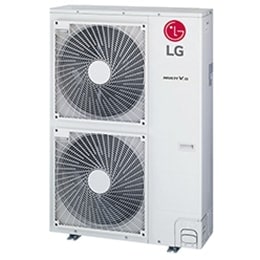 Tall rectangular shape two stack LG Multi V S model of outside unit are showcased.