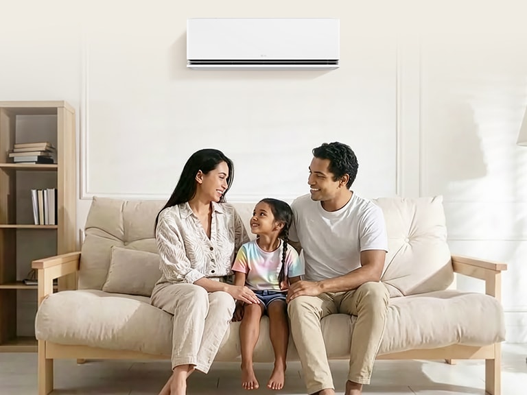 A mother and her daughter are hugging each other, wearing big smiles on their faces.