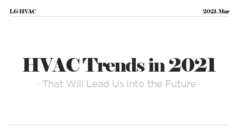 Text at the center indicating HVAC trends in 2021.