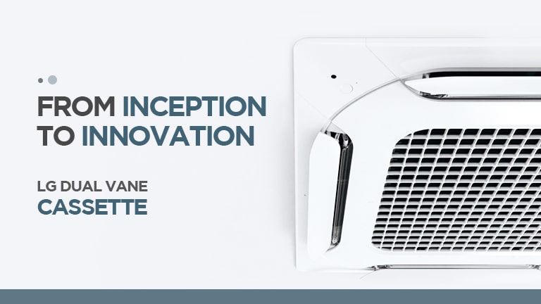 The LG Dual Vane Cassette occupies the right half, while the left half is dedicated to accompanying advertising text.