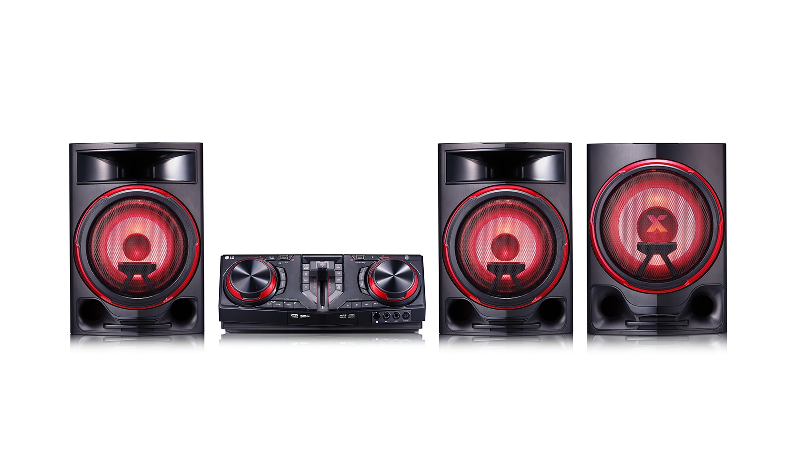 LG 2.1 ch, 2900W RMS, FM, TV Sound Sync, Wireless Party Link, DJ & Karaoke Functions, Bass Blast+, CJ88