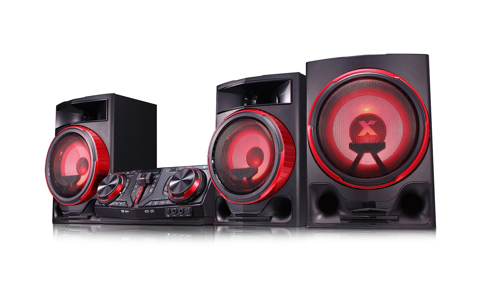 LG 2.1 ch, 2900W RMS, FM, TV Sound Sync, Wireless Party Link, DJ & Karaoke Functions, Bass Blast+, CJ88