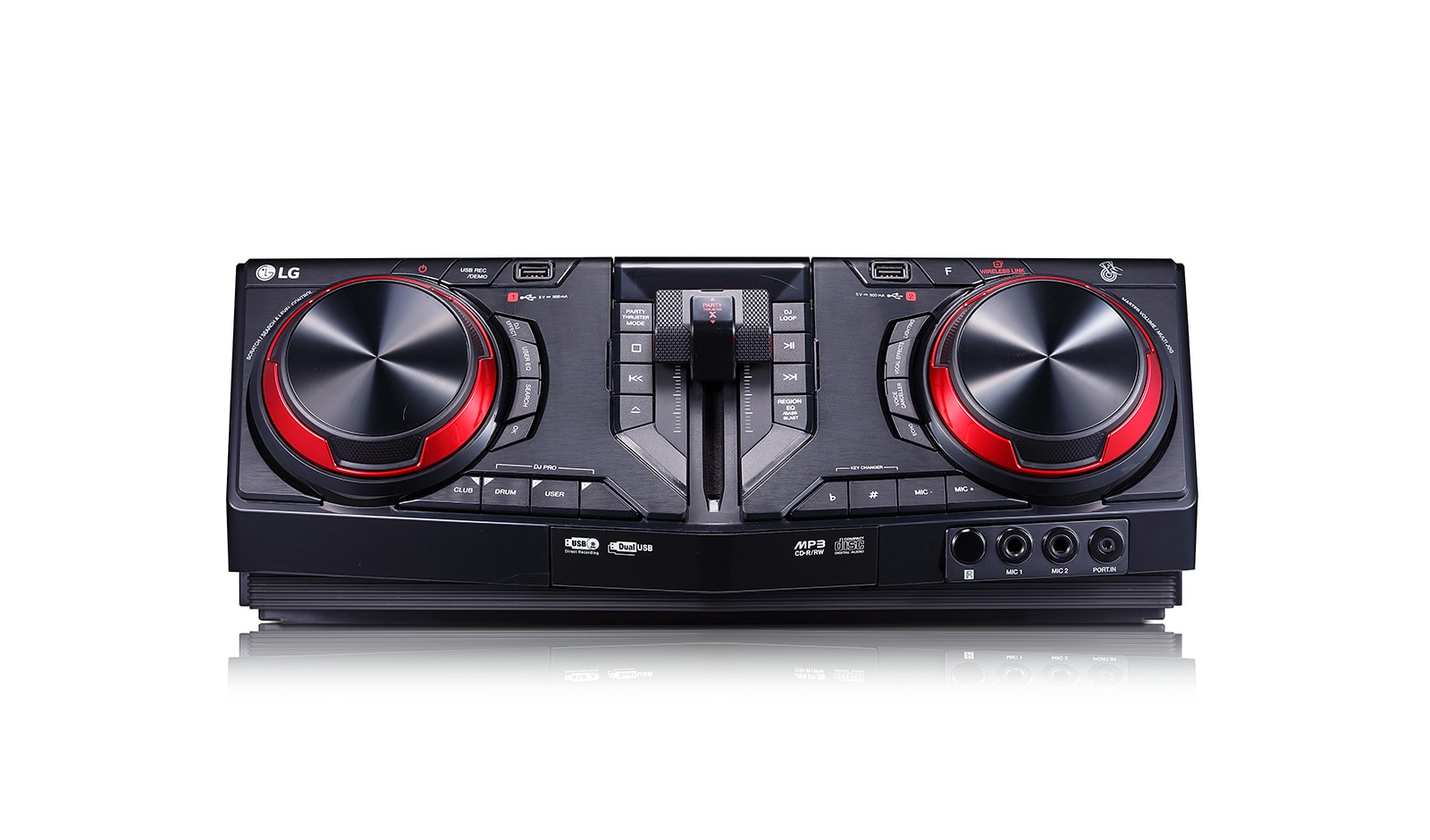 LG 3,500 Watts RMS, DJ Pro (DJ PAD), TV Sound Sync, Party Thruster Pro, Voice Canceller & Key Changer, Auto DJ XBOOM, CJ98